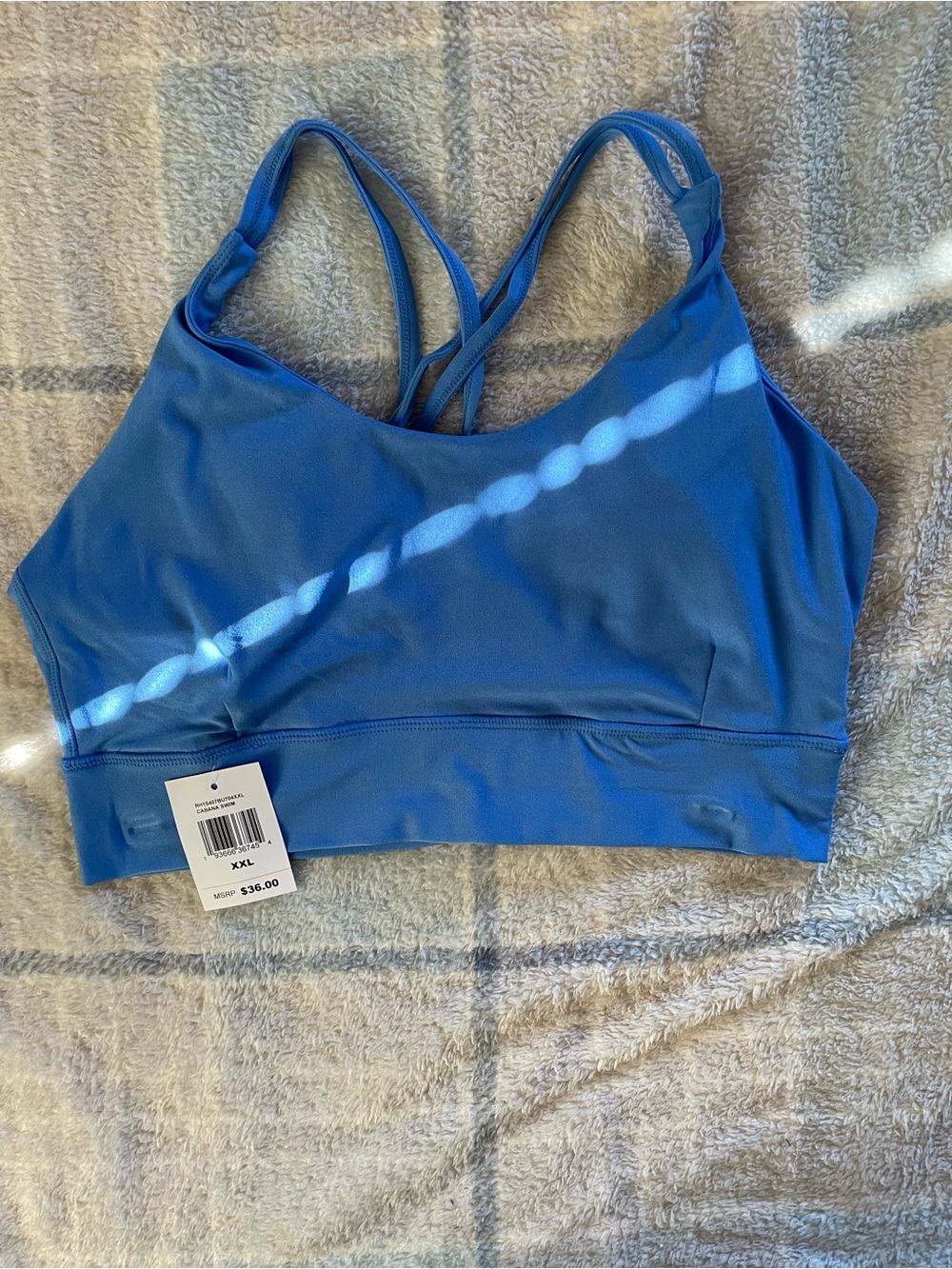 Bare Necessities Bright Blue Strappy Sports Bralette